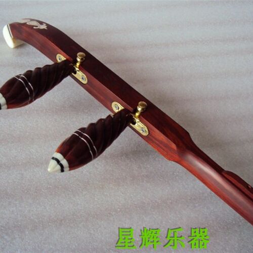 板胡 紫檀秦腔板胡杆紫檀高音板B胡杆扁杆 带轴子滑道小板胡杆包
