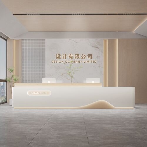 烤漆公司酒店大厅前台桌接待台物业D办公室吧台收银台大理石不锈
