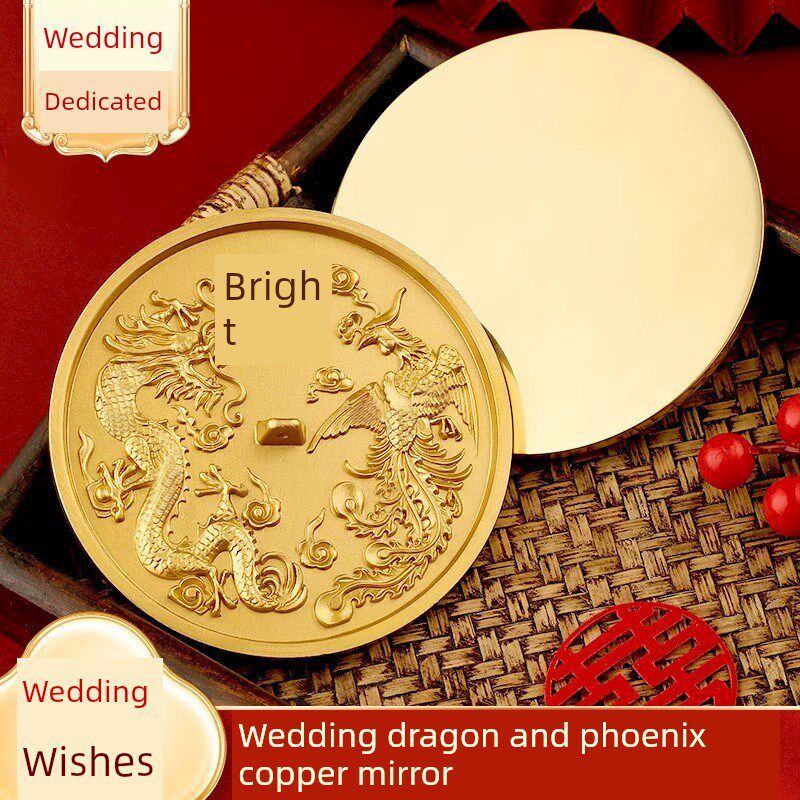 婚礼专用铜镜f,八卦镜,龙凤镜,小花镜,一对腰压圆挂胸,新娘嫁妆,