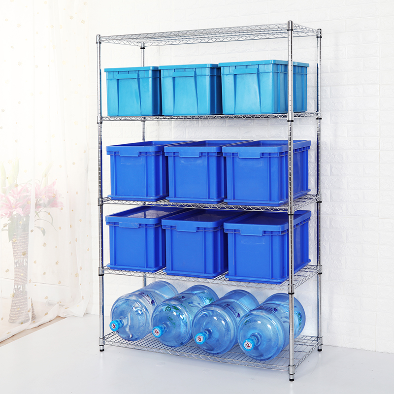 五层置物架金属层架阳台杂物架厨房整理架不锈钢色收纳架储物架子