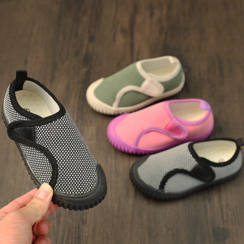 儿童布鞋男童学步鞋防掉宝宝室内鞋幼儿园网鞋软底小童鞋网面透气