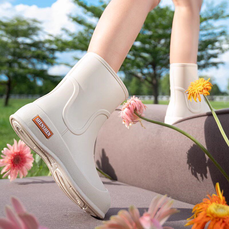 中筒雨鞋女款防水防滑2025新款短时尚外穿胶鞋赶海轻便水靴鞋防臭