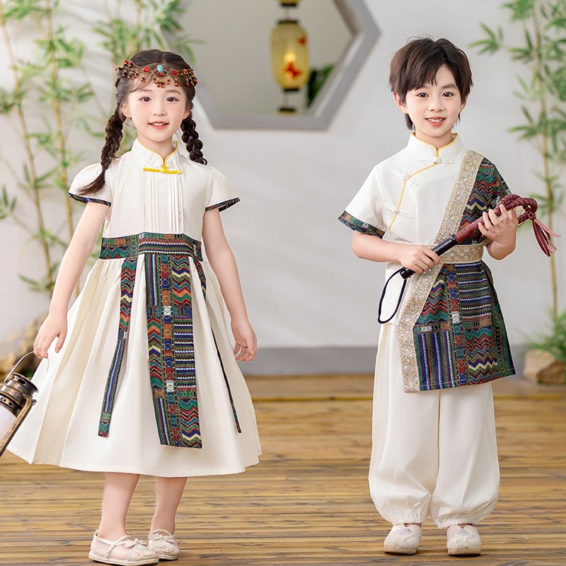 男女宝宝夏季藏族民族风服装幼儿园园服毕业服六一古装舞蹈表演服