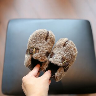 女宝宝学步鞋软底冬季款婴儿鞋小童鞋子男宝毛毛鞋保暖棉鞋1一3岁