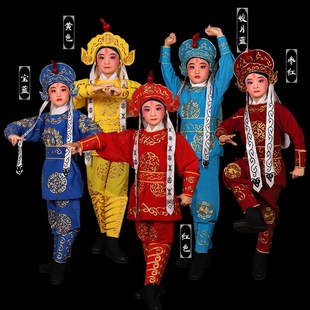 京剧儿童男兵g衣戏装戏服古装舞蹈演出民族服装 儿童武生小兵龙套