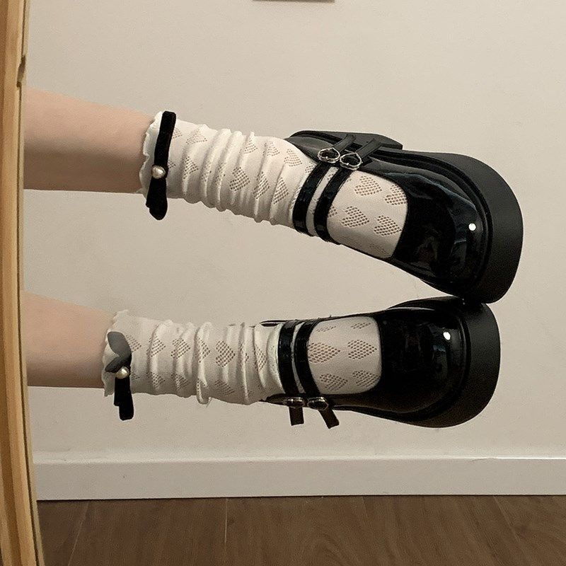 增高8cm 法式小皮鞋女2025春季新款百搭一字扣带厚底粗跟高跟单鞋,女鞋,玛丽珍鞋,淘宝优惠券,粉丝福利购,淘宝优惠卷