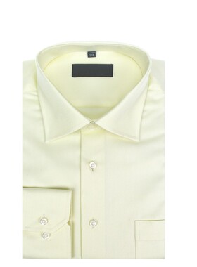 经典免烫纯色长袖衬衫 男士秋冬商务绅士正装全棉黄色衬衣厚