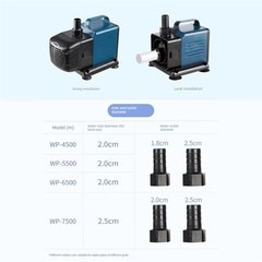 松宝Wp-4500/5500/6500/7500鱼缸鱼塘过滤泵水循环泵土地两用潜水
