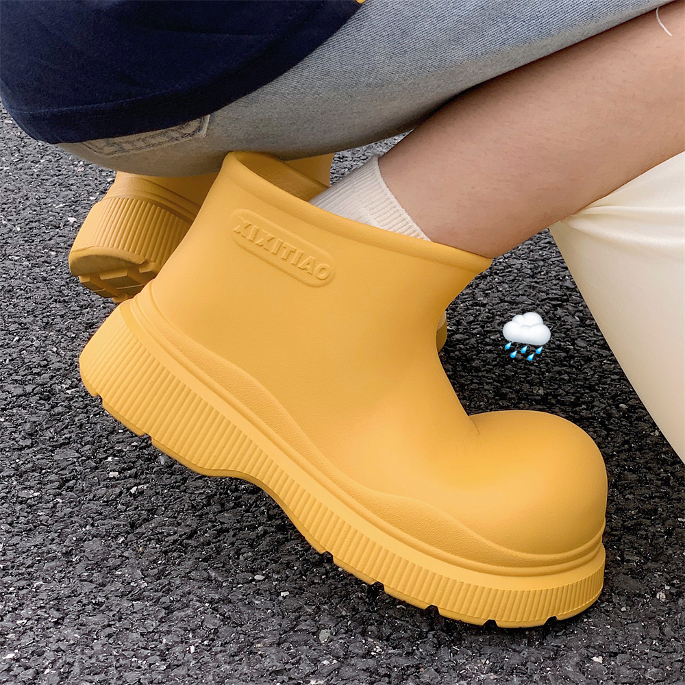 厚底防滑靴子潮春秋2024新款时尚外穿防水短筒雨靴成人增高雨鞋女,女鞋,雨鞋,淘宝优惠券,粉丝福利购,淘宝优惠卷