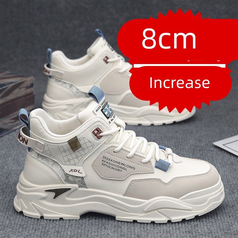 秋季新款男鞋马丁靴男士增高鞋10cm韩版休闲高帮运动鞋男款内增高
