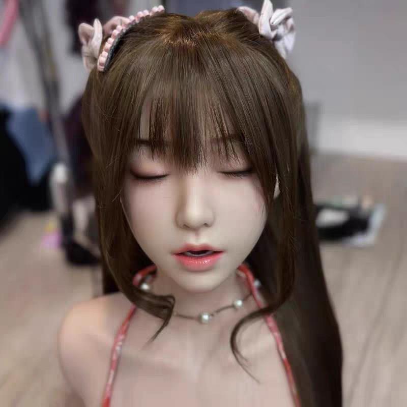 硅胶头雕头模高端软硅胶仿真头MC16接口仿生可动口腔闭眼单头部