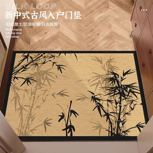中古风入户门地垫刮泥蹭土进门口C防滑地毯玄关家用门口丝圈脚垫