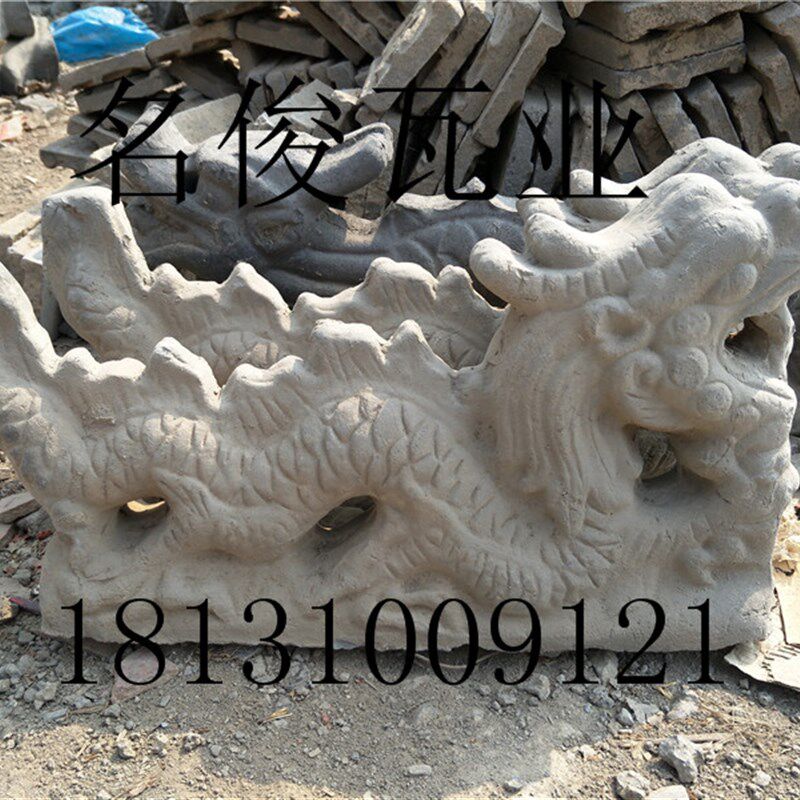 古建双龙戏珠二龙戏珠五脊六兽跑兽小灰瓦小青瓦瓦片仿古瓦装饰瓦