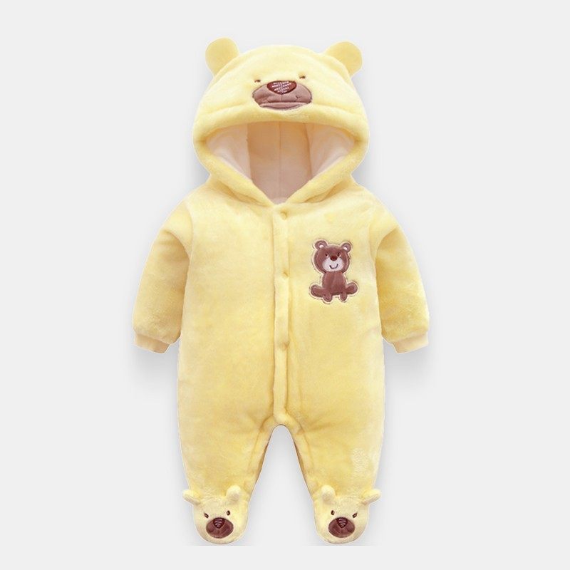 连体衣婴儿冬季加厚外穿包脚秋冬外出抱抱服连袜宝宝带脚冬装春秋