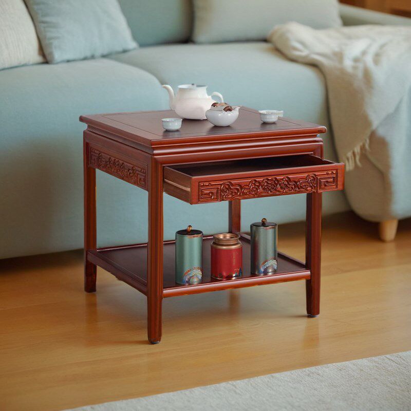 全实木简约沙发边几客厅小桌子小茶几中式边柜榆木方几侧边桌