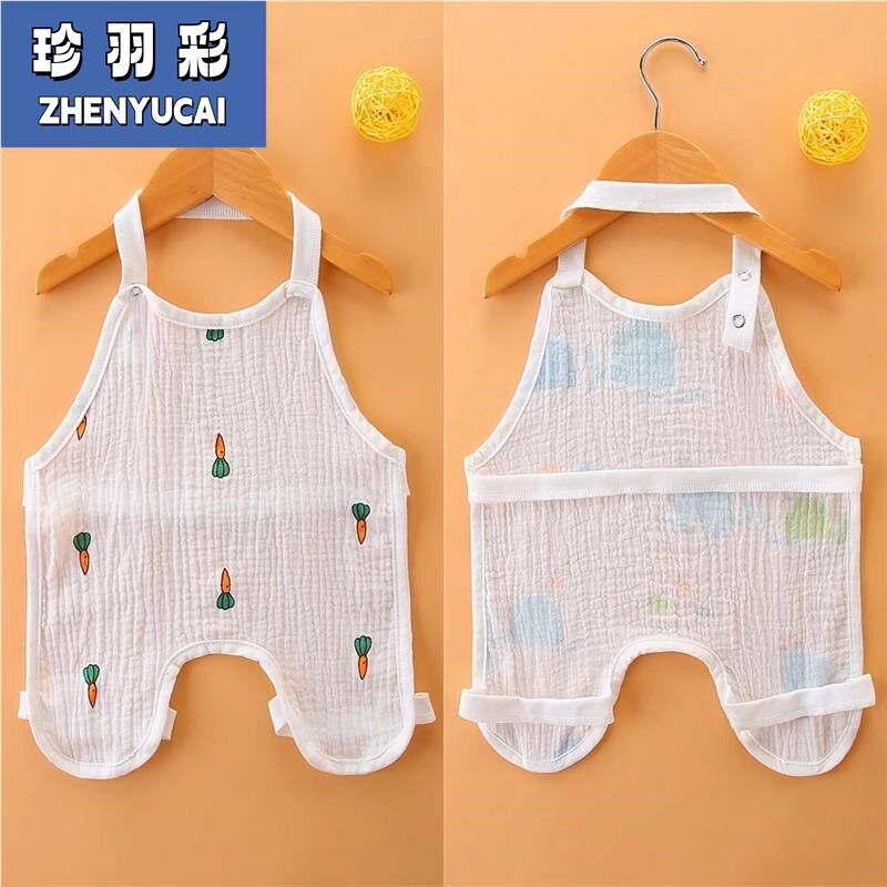 婴儿肚兜夏季薄款纱布新生儿护肚连腿初生宝宝睡觉兜兜防着凉