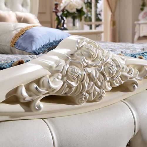 欧式床双人床现代简约加宽实木别墅主卧床奢华法式白色公主床婚床