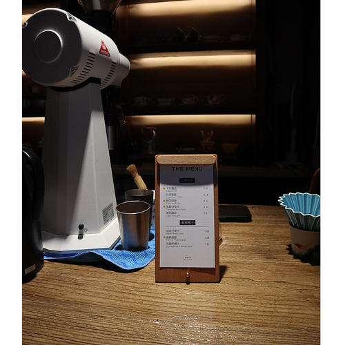 实木展示牌西餐厅咖啡菜单夹台签桌E面立牌点餐牌标价牌展示架支
