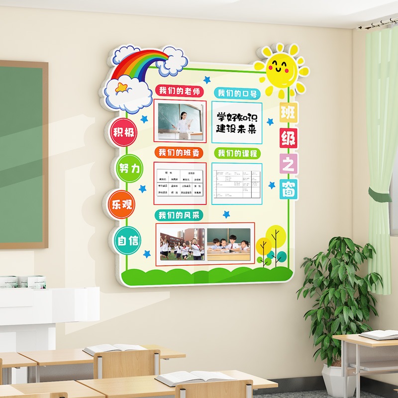 班级布置教室装饰神器小学文化贴纸班务公告栏墙贴开学新学期氛围
