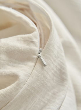 高级全棉素色四件套简约设计款水洗纱布提花床上用品四季白色