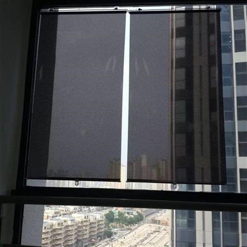 隔热遮光帘子g浴室玻璃膜家用办公伸缩窗帘卷帘阳台遮阳帘吸盘卧