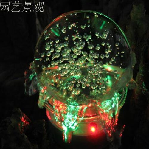假山配件喷泉水泵假山流水摆件配饰冰裂球招财转运水晶球装饰品