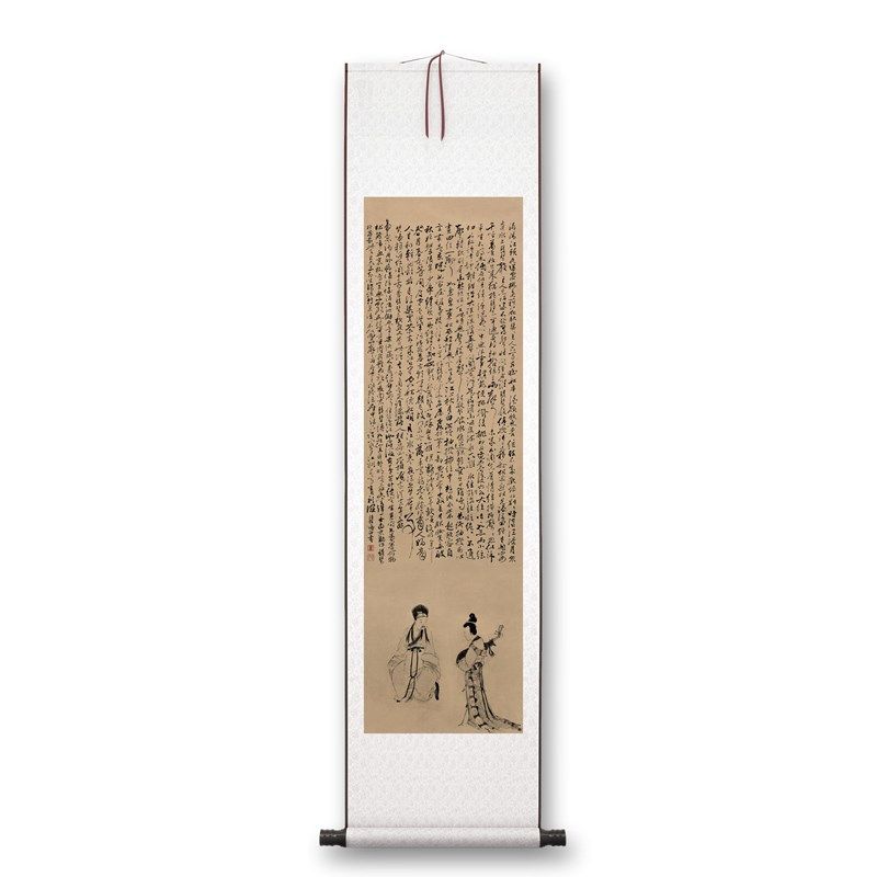 明郭诩《琵琶行》客厅书房茶室装饰画挂画玄关水墨高清卷轴字画