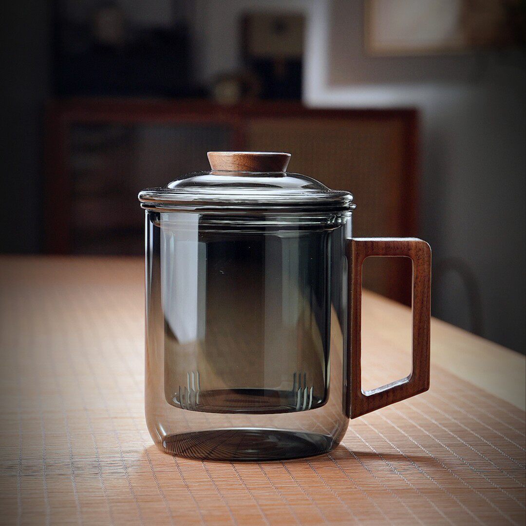 玻璃杯耐高温h带过滤茶水分离办公室水杯大容量泡茶杯茶缸杯子