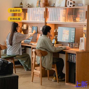 二黑木作 图灵书桌2代 北实木欧双人桌加长电脑桌台式桌写新款