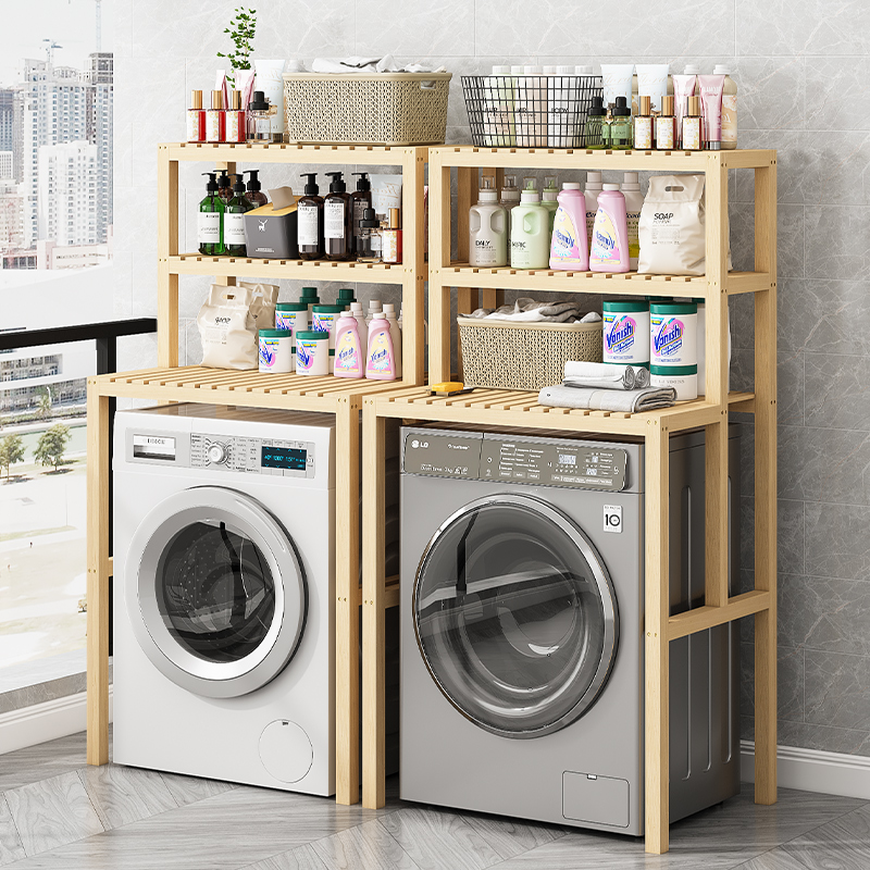洗衣机置物架上方架子落地阳台多层卫生间浴室滚筒翻盖收纳架定制