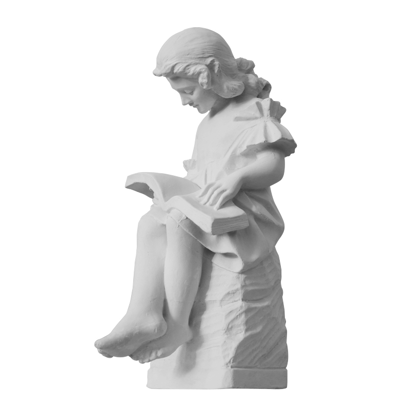 看书女孩石膏像美术绘画素描摆件石膏雕塑人像可染色 摄影摆件