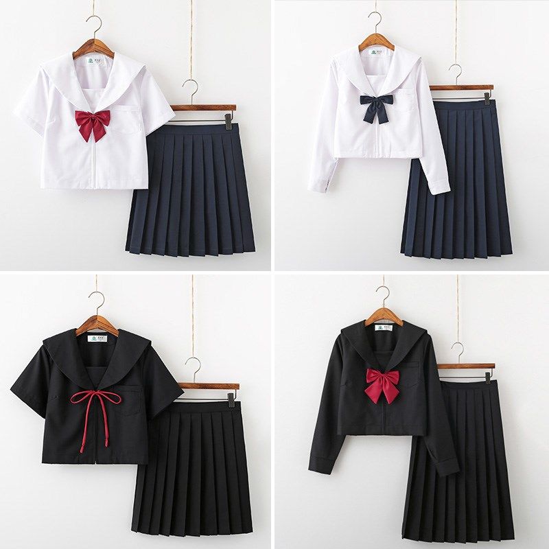 正统jk制服水手服女基础款日x系班服学院风冬季学生套装黑白无本