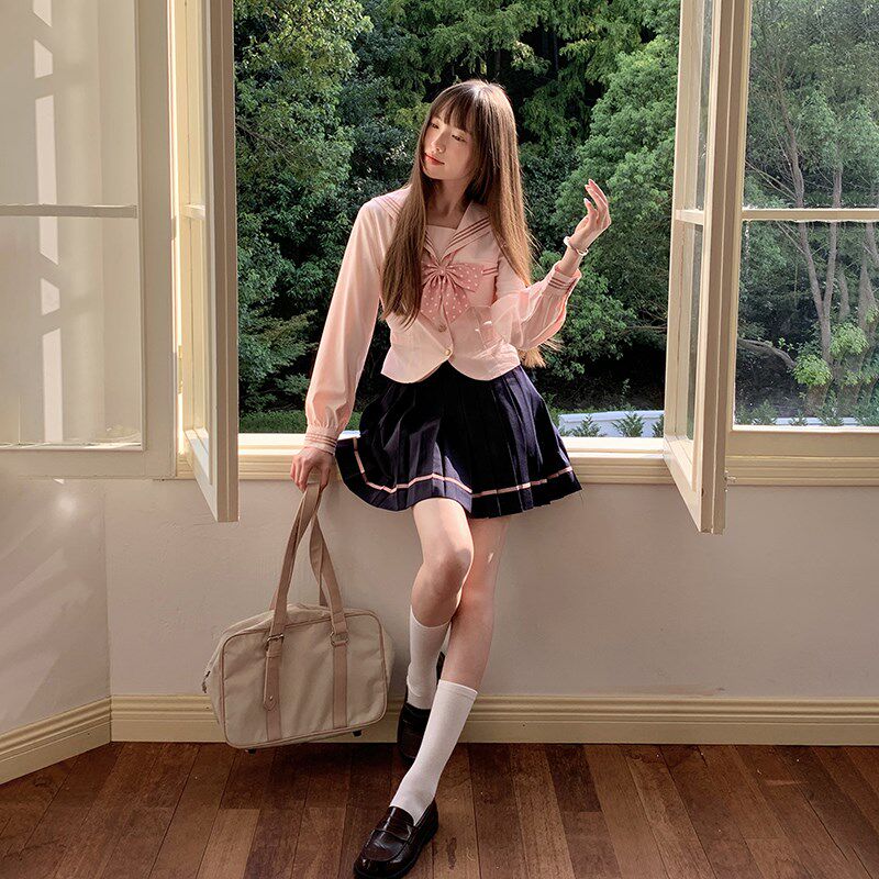东京岁时记JK粉色春款JK制服套装水手服女日系R校供感学院风百褶