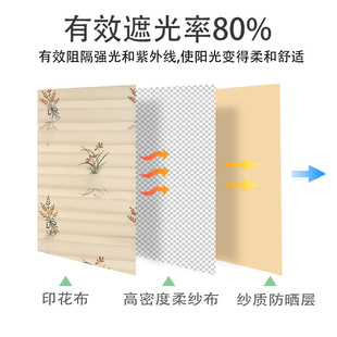 百叶窗帘客厅遮光卫生间防水卷帘卧室升降浴室厨房防油免打孔电动