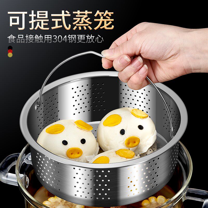高硼硅玻璃汤锅家用双耳锅电陶炉加热煮锅炖锅耐高温透明蒸锅奶锅