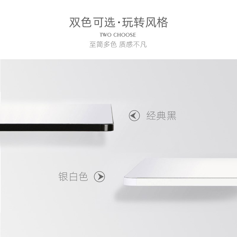 卫生间浴室方形镜l子黑色白色边款铝合金洗手间化妆镜带置物架简