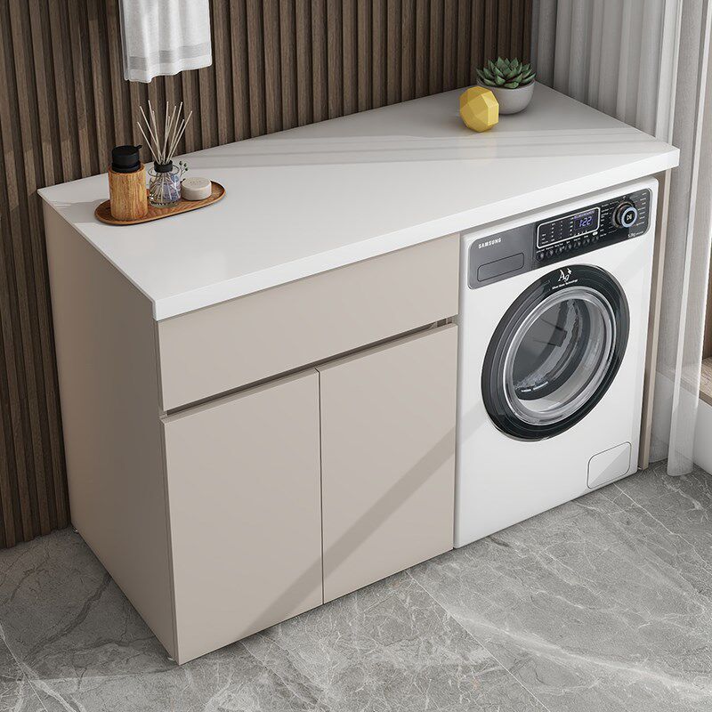 定做蜂窝铝大板组合带搓s衣板人造石英石台面阳台滚筒洗衣机一体