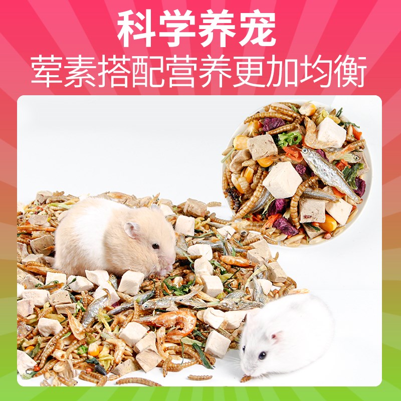 仓鼠粮食主粮营养金丝熊小仓鼠食物饲料五谷杂粮面包虫干零食鼠粮