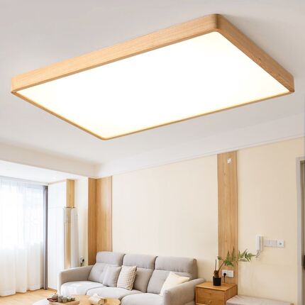 北美白蜡木客厅灯led超薄吸顶灯原木风实木日式主卧室餐厅房间灯