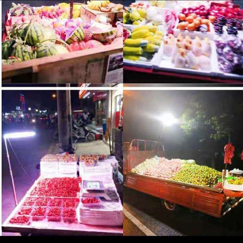 超亮12vLED夜市地摊灯红白光水果灯彩光灯暖光摆摊灯48v防水节能