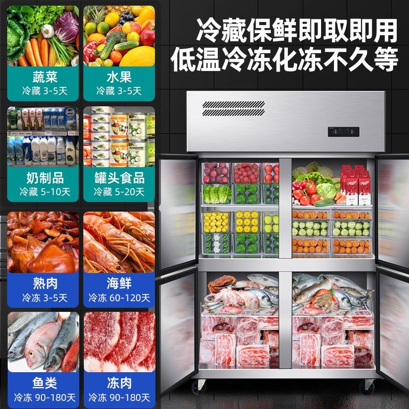 四门冰箱商用厨房大容量冷藏冷冻保温柜双温双门六开门立式冰柜