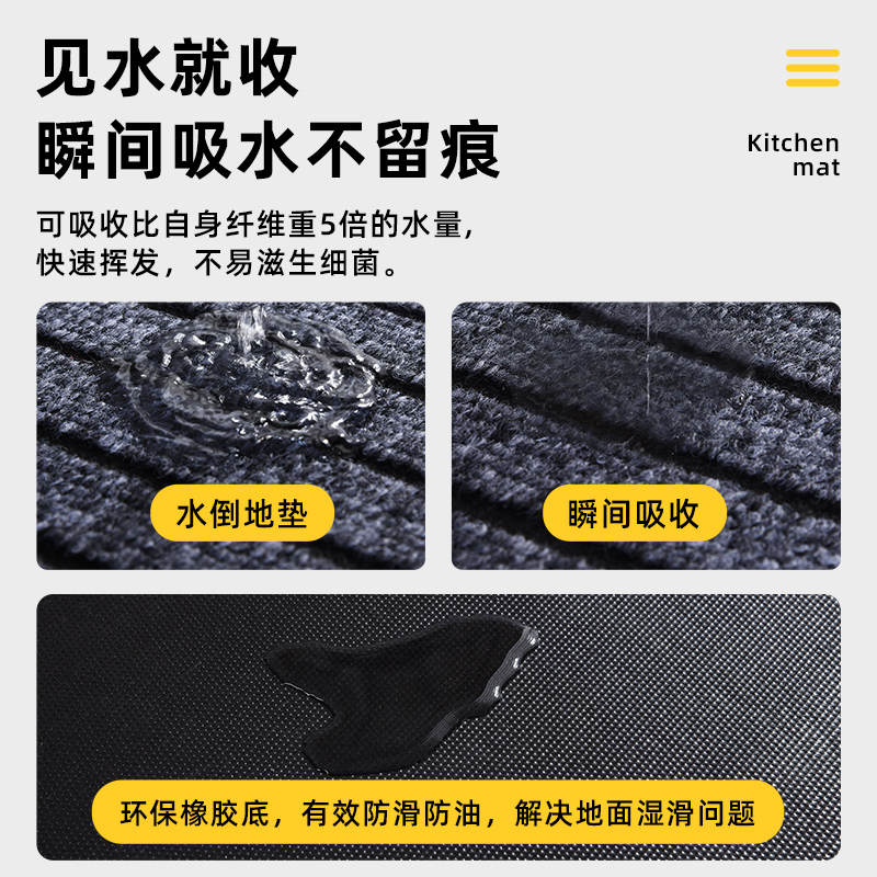 厨房防油防滑地垫可擦免洗垫子吸水耐脏入户门垫进门脚垫门口地毯