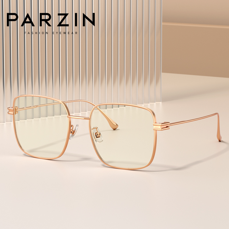 帕森防蓝光眼镜架女 时尚金属遮脸大方框眼镜轻盈护目镜镜框男