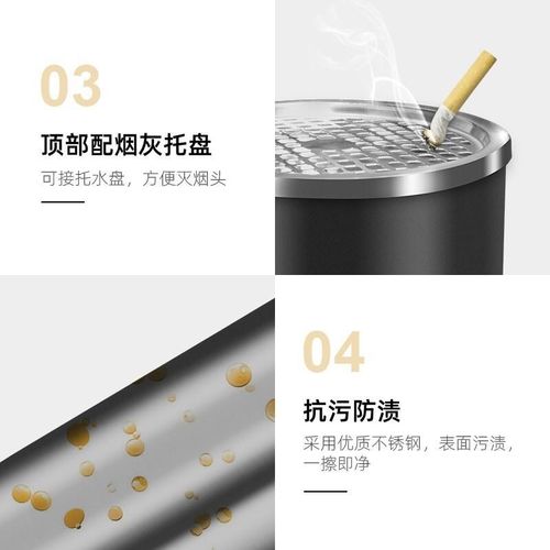 酒店大堂不锈钢垃圾桶带烟灰缸宾馆立式烟灰桶电梯口走廊吸灰桶烟