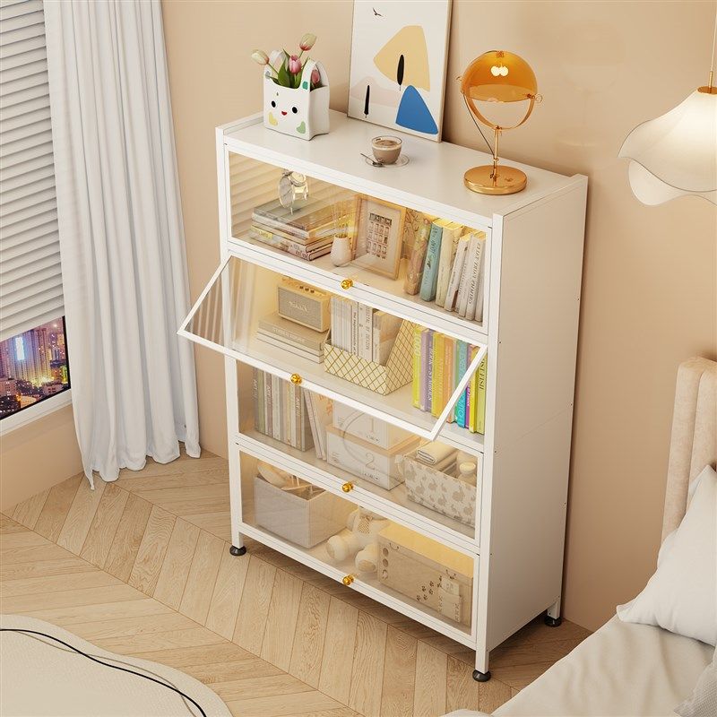 带门玻璃钢制书柜儿童防尘书架展示柜多层落地铁艺置物柜收纳柜子,住宅家具,书架,淘宝优惠券,粉丝福利购,淘宝优惠卷