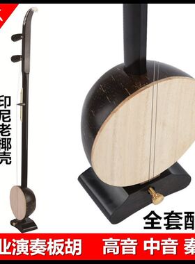 板胡乐器高档黑檀木歌曲高音中音板胡秦腔板胡专T业演奏紫檀木板