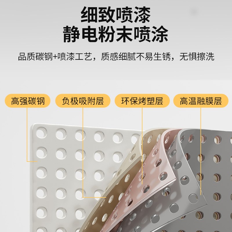 洞洞板置物架立式桌面免打孔学生书桌收纳整理架子储物架展示架