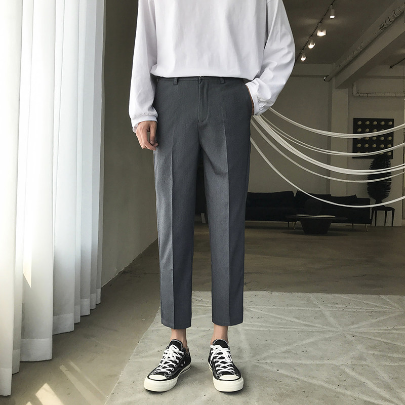 九分裤男春夏季韩版9分休闲直筒垂感宽松阔腿百搭潮流坠感西裤薄