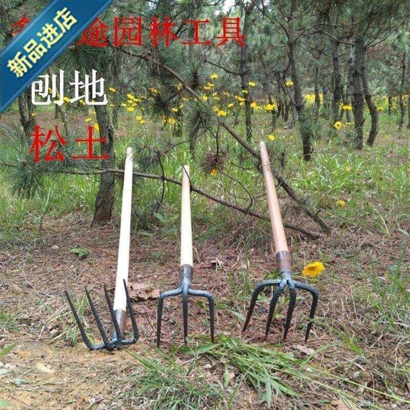铁耙子钢耙ef钉耙抓钩花园种菜翻土松土耙家用三齿四齿耙搂定制