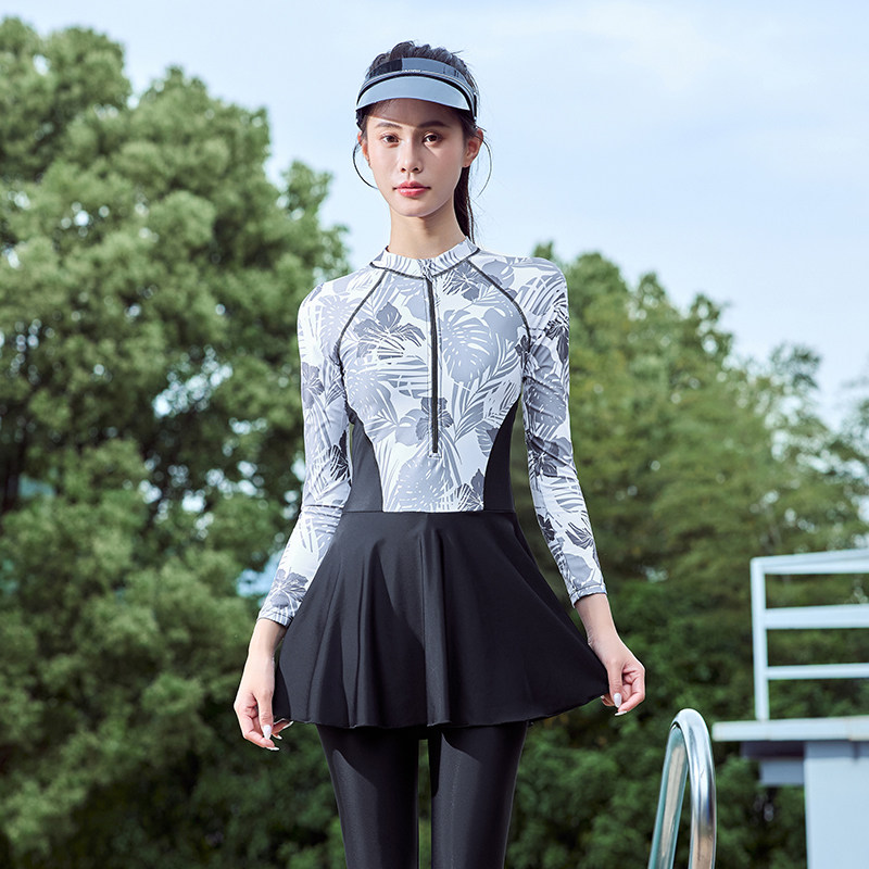 连体泳衣女士长袖长裤防晒2024新款显瘦温泉泳R装水母衣冲浪潜水